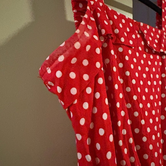 Modcloth Red Polka Dot Midi Dress - Picture 4 of 4